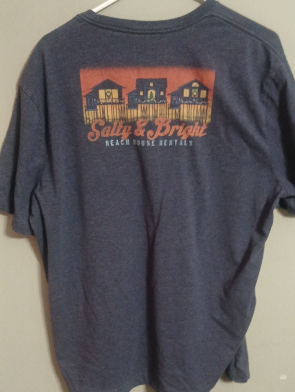 Izod Navy Blue 'Salty & Bright' Short Sleeve Tee with Orange Graphic